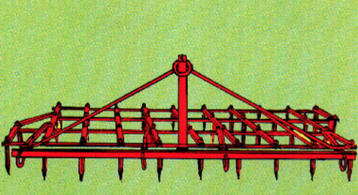 Trailed leaf tined harrow